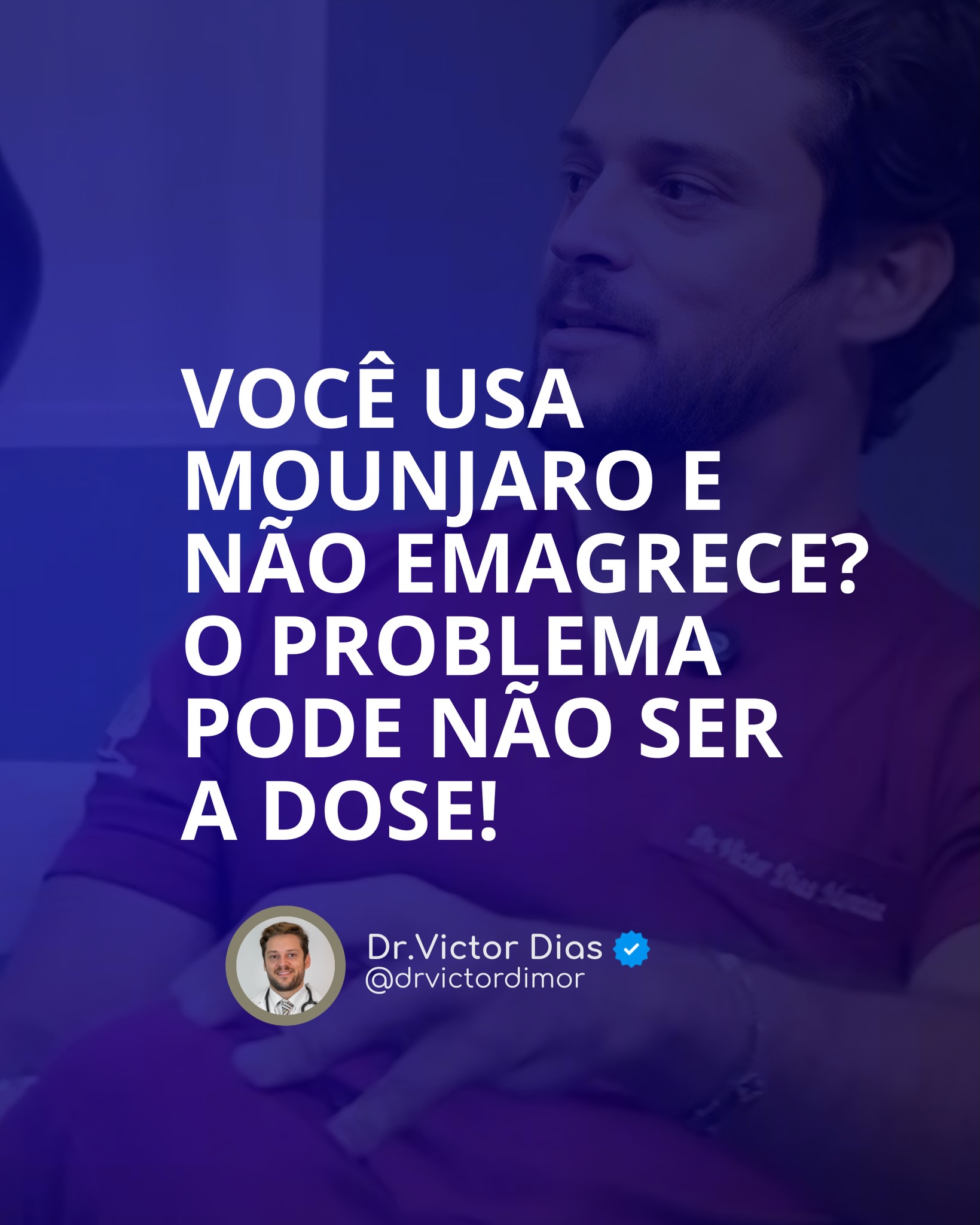 Pacientes em uso de #mounjaro que não evoluem no emagrecimento raramente estão diante de falha farmacológica. Na maioria dos casos, o cenário é de desorganização metabólica persistente.

A tirzepatida atua em receptores de GLP-1 e GIP, modulando #saciedade, esvaziamento gástrico e secreção de insulina. Isso melhora o controle glicêmico e reduz ingestão calórica. Mas esse mecanismo não corrige, por si só, estados prévios de hiperinsulinemia sustentada.

Quando a insulina basal permanece elevada, a lipólise é inibida. O adipócito continua metabolicamente bloqueado, mesmo em déficit calórico. Paralelamente, níveis elevados de #cortisol favorecem a conservação energética e dificultam a mobilização de #gordura.

Existe ainda um ponto negligenciado. A ingestão proteica inadequada durante o uso da medicação acelera perda de massa magra, reduz o gasto energético basal e compromete a eficiência metabólica ao longo do tratamento.

O resultado clínico é previsível. O peso estagna, a composição corporal piora e o paciente interpreta isso como perda de efeito do medicamento. Na prática, pode não ser falha terapêutica, mas ausência de estratégia metabólica integrada.
-
Dr. Victor Dias -CRM: 174268